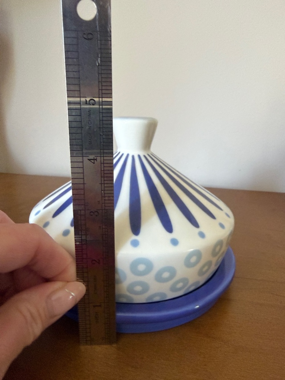 Coton Colors Iris Burst Round Butter Dish. - Picture 7 of 9